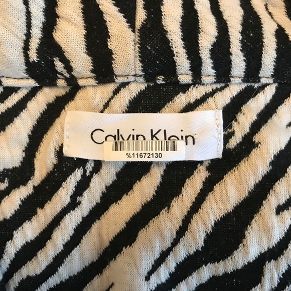 Calvin Klein Zebra Print Cowl Neck Swing Dress Size 6 - Picture 6 of 7